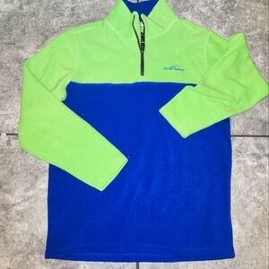 EDDIE Bauer Hoodie Size Large Blue and Green Fleece Hoodie